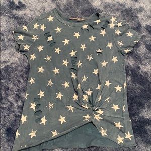 Distressed vintage havana t-shirt w/ stars and tie